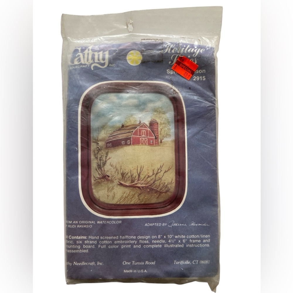 Cathy Needlecraft ‘Spring Season’ Red Barn Embroidery Kit by Catherine Alexander